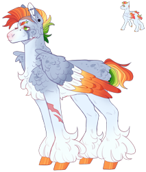 Size: 2208x2597 | Tagged: safe, artist:sleepy-nova, derpibooru import, oc, oc only, oc:thunderburst, pegasus, pony, colored wings, male, multicolored wings, simple background, solo, stallion, transparent background, wings