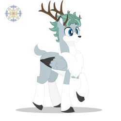 Size: 4500x4500 | Tagged: safe, artist:r4hucksake, derpibooru import, oc, oc only, oc:ulf egilsson, deer, deer pony, original species, peryton, absurd resolution, colored wings, male, simple background, solo, transparent background, two toned wings, wings