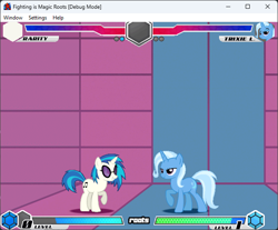 Size: 642x532 | Tagged: safe, artist:fimroots, derpibooru import, dj pon-3, trixie, vinyl scratch, fighting is magic, g4