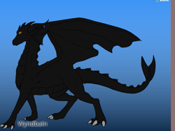 Size: 603x453 | Tagged: safe, artist:wyndbain, derpibooru import, oc, oc only, oc:lindorm, dragon, barely pony related, blue background, do not steal, dragon oc, gradient background, male, no pony, non-pony oc, original character do not steal, simple background, solo