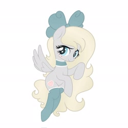 Size: 2048x2048 | Tagged: safe, artist:flutterio1, derpibooru import, oc, oc only, oc:opal mint, pegasus, bow, clothes, hair bow, pegasus oc, simple background, socks, solo, white background