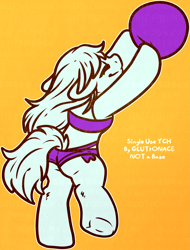 Size: 1507x1980 | Tagged: safe, artist:sexygoatgod, derpibooru import, oc, oc only, pony, semi-anthro, booty shorts, clothes, commission, frog (hoof), playing, short shirt, shorts, simple background, solo, sports, underhoof, volleyball, wip, ych sketch, your character here