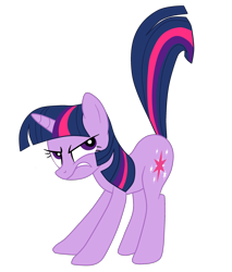 Size: 1900x2225 | Tagged: safe, artist:gmaplay, derpibooru import, twilight sparkle, unicorn twilight, pony, unicorn, g4, angry, ass up, female, mare, simple background, solo, transparent background, twilight sparkle is not amused, unamused