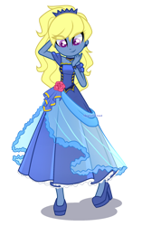 Size: 1350x2150 | Tagged: safe, artist:skyfallfrost, derpibooru import, oc, oc only, oc:azure/sapphire, human, equestria girls, clothes, crossdressing, dress, femboy, male, princess gown, simple background, solo, transparent background, wig