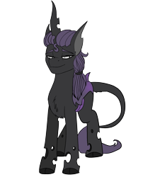 Size: 1893x2160 | Tagged: safe, artist:brainiac, derpibooru import, oc, oc only, oc:facsimile, changeling, changeling king, male, purple changeling, simple background, solo, stallion, transparent background