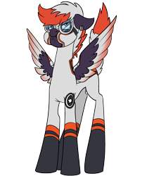 Size: 1893x2160 | Tagged: safe, artist:brainiac, derpibooru import, oc, oc only, oc:bishop, pegasus, clothes, female, flight suit, latex, mare, simple background, solo, stretchy, transparent background