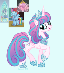 Size: 1911x2166 | Tagged: safe, artist:equmoria, derpibooru import, princess flurry heart, rainbow dash, alicorn, pony, g4, armor, base used, concave belly, crown, crystal guard armor, design, female, hoof shoes, jewelry, mare, older, older flurry heart, peytral, princess shoes, regalia, slim, thin