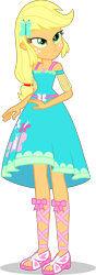 Size: 1477x4182 | Tagged: safe, artist:dustinwatsongkx, derpibooru import, applejack, fluttershy, equestria girls, g4, clothes swap, feet, female, fluttershy boho dress, simple background, solo, transparent background