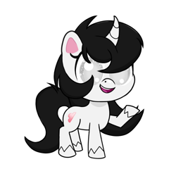 Size: 1200x1200 | Tagged: safe, artist:taoyvfei, derpibooru import, oc, oc only, oc:taoyvfei, pony, unicorn, g4.5, my little pony: pony life, curved horn, horn, simple background, solo, unicorn oc, white background