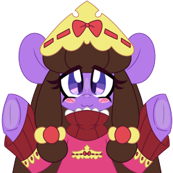 Size: 2000x2000 | Tagged: safe, artist:ladylullabystar, derpibooru import, oc, oc only, oc:plushie, earth pony, pony, clothes, crown, female, jewelry, mare, regalia, simple background, solo, sweater, transparent background
