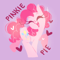 Size: 1100x1100 | Tagged: safe, artist:paperbagpony, derpibooru import, pinkie pie, g4, female, floating heart, heart, lineless, mare