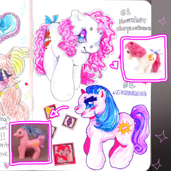 Size: 1280x1280 | Tagged: safe, artist:larvaecandy, derpibooru import, sundance (g2), earth pony, pony, g1, g2, birthflower ponies, november chrysanthemum, traditional art