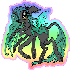 Size: 2048x2048 | Tagged: safe, artist:larvaecandy, derpibooru import, queen chrysalis, changeling, changeling queen, pony, leonine tail, mandibles, multiple legs, simple background, six legs, solo, tail, transparent background