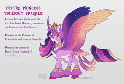 Size: 2048x1404 | Tagged: safe, artist:notdeezy, derpibooru import, princess twilight 2.0, twilight sparkle, twilight sparkle (alicorn), alicorn, pony, the last problem, alternate versions at source, cloven hooves, countershading, crown, jewelry, leonine tail, older, older twilight, older twilight sparkle (alicorn), redesign, regalia, solo, tail, unicorn beard