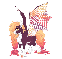 Size: 4100x3900 | Tagged: safe, artist:gigason, derpibooru import, oc, oc only, oc:patchwork, bat pony, pony, bat pony oc, braid, braided tail, chest fluff, clothes, cloven hooves, colored hooves, colored wings, ear fluff, ear tufts, ears, facial markings, fangs, golden eyes, gradient hooves, hoof polish, male, mealy mouth (coat marking), multicolored wings, obtrusive watermark, pale belly, parent:oc:blanket stitch, parent:oc:haywire, parents:oc x oc, raised hoof, raised leg, simple background, slit eyes, socks, solo, spread wings, stallion, standing, stitches, tail, transparent background, unshorn fetlocks, watermark, wings