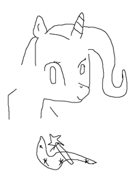 Size: 501x654 | Tagged: safe, artist:zeradydynski, ponybooru exclusive, trixie, pony, unicorn, 1000 hours in ms paint, cutie mark, monochrome, solo