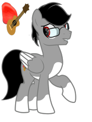 Size: 1398x1852 | Tagged: safe, artist:naoto yazarän, derpibooru import, oc, oc only, pegasus, pony, cutie mark, glasses, male, parent:crystal yazarän, parent:octavia melody, simple background, solo, transparent background, wings