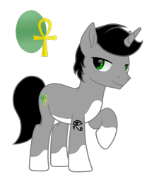 Size: 1976x2376 | Tagged: safe, artist:naoto yazarän, derpibooru import, oc, oc only, oc:kerim thunder, pony, unicorn, cutie mark, horn, parent:crystal yazarän, parent:somnambula, simple background, solo, tattoo, transparent background