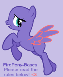 Size: 402x490 | Tagged: safe, artist:firepony-bases, derpibooru import, pegasus, pony, g4, bald, base, female, grimace, mare, no tail, purple background, simple background, solo, spread wings, wings
