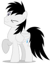 Size: 3458x4388 | Tagged: safe, artist:creedyboy124, derpibooru import, oc, oc only, oc:shane park, pegasus, looking at you, male, one eye closed, simple background, solo, stallion, transparent background, vector, wink, winking at you