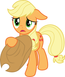 Size: 3000x3571 | Tagged: safe, artist:cloudy glow, derpibooru import, applejack, earth pony, pony, g4, the summer sun setback, .ai available, applejack's hat, clothes, cowboy hat, ears, female, floppy ears, hat, hat off, mare, simple background, solo, transparent background, vector