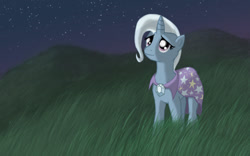 Size: 1170x731 | Tagged: safe, artist:karidyas, trixie, g4, female, looking up, night sky, solo