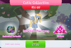 Size: 1264x856 | Tagged: safe, derpibooru import, goldy wings, pegasus, pony, bundle, bush, costs real money, english, female, friendship student, gameloft, gem, mare, mobile game, my little pony: magic princess, numbers, official, sale, solo, spread wings, text, wings