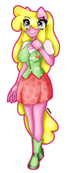 Size: 1196x2986 | Tagged: safe, artist:dazzlingmimi, derpibooru import, cherry berry, human, equestria girls, g4, cherrybetes, equestria girls-ified, female, hand on chest, ponied up, simple background, transparent background