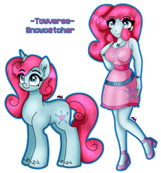 Size: 2468x2636 | Tagged: safe, artist:dazzlingmimi, derpibooru import, human, pony, unicorn, equestria girls, busty snowcatcher, cute, equestria girls-ified, hand on hip, raised leg, self paradox, self ponidox, simple background, snowcatcher, snowcatcherdorable, transparent background