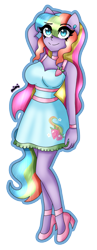 Size: 1117x2870 | Tagged: safe, artist:dazzlingmimi, derpibooru import, human, equestria girls, g3, arm behind head, busty rainbowberry, clothes, cute, cutie mark on clothes, equestria girls-ified, female, g3 to equestria girls, generation leap, ponied up, rainbowberry, simple background, transparent background