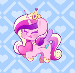 Size: 1857x1814 | Tagged: safe, artist:typhwosion, derpibooru import, princess cadance, alicorn, abstract background, chibi, solo