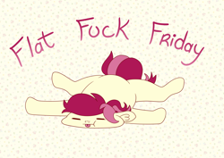 Size: 7016x4961 | Tagged: safe, artist:cutepencilcase, derpibooru import, roseluck, earth pony, pony, :p, :t, absurd resolution, eyes closed, flat fuck friday, flop, lying down, prone, solo, sploot, tongue, tongue out, vulgar