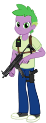 Size: 1370x3604 | Tagged: safe, artist:edy_january, artist:georgegarza01, derpibooru import, edit, spike, human, equestria girls, g4, belt, equipment, glock 17, gun, handgun, human spike, humanized, knife, mpx, pistol, radio, sig mpx, simple background, solo, special forces, submachinegun, task forces 141, transparent background, trigger discipline, vector, vector edit, weapon