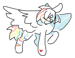 Size: 500x389 | Tagged: safe, artist:kenny, derpibooru import, rainbow dash, pegasus, pony, g4, simple background, solo, white background