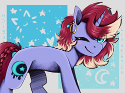 Size: 2732x2048 | Tagged: safe, artist:jellysketch, derpibooru import, oc, oc only, pony, unicorn, moon, solo, stars