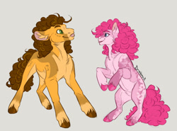 Size: 828x612 | Tagged: safe, artist:drniaraz, derpibooru import, cheese sandwich, pinkie pie, earth pony, pony, g4, cheesepie, coat markings, duo, female, male, shipping, straight