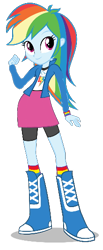 Size: 220x536 | Tagged: safe, artist:matik1982, derpibooru import, rainbow dash, equestria girls, g4, boots, clothes, high heel boots, jacket, shirt, shoes, simple background, skirt, socks, solo, transparent background