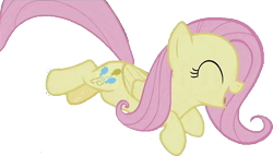 Size: 968x553 | Tagged: safe, derpibooru import, edit, edited screencap, editor:incredibubbleirishguy, screencap, fluttershy, she talks to angel, ^^, background removed, cropped, cute, cutie mark swap, eyes closed, happy, jumping, not a vector, pinkie pie's cutie mark, shyabetes, simple background, solo, transparent background