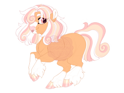 Size: 3600x2700 | Tagged: safe, artist:gigason, derpibooru import, oc, oc only, oc:cherry blossom, earth pony, pony, closed mouth, colored hooves, ear fluff, ears, earth pony oc, facial markings, fangs, female, gradient hooves, hoof polish, mare, mealy mouth (coat marking), obtrusive watermark, parent:apple cobbler, parent:oc:lavandula, pink eyes, raised hoof, raised leg, simple background, smiling, solo, tongue, tongue out, transparent background, watermark