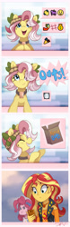 Size: 1700x5453 | Tagged: safe, artist:swasfews, derpibooru import, pinkie pie, sunset shimmer, vignette valencia, earth pony, human, pony, equestria girls, comic, emoji, equestria girls ponified, food, geode of empathy, magical geodes, oats, phone, ponified, species swap, sunset wants her old digestive system back, want