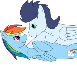 Size: 834x720 | Tagged: safe, artist:crazydiary86, artist:dasher666, derpibooru import, edit, rainbow dash, soarin', pegasus, pony, g4, female, male, mare, shipping, simple background, soarindash, stallion, straight, white background