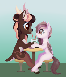 Size: 2722x3173 | Tagged: safe, artist:dusthiel, derpibooru import, oc, oc only, bat pony, deer, deer pony, hybrid, original species, pony, female, mare