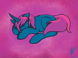 Size: 736x552 | Tagged: safe, artist:nightshadetheranger, derpibooru import, oc, oc only, oc:touchpad criticheart, pony, unicorn, male, sleeping, solo, stallion