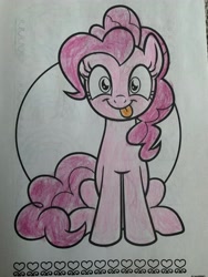 Size: 3024x4032 | Tagged: safe, artist:snakebit3443, derpibooru import, pinkie pie, earth pony, coloring book, female, pinkie being pinkie, silly, solo, tongue, tongue out, traditional art