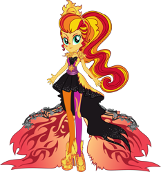 Size: 2513x2691 | Tagged: dead source, safe, alternate version, artist:xebck, derpibooru import, sunset shimmer, equestria girls, g4, rainbow rocks, simple background, solo, sunset shimmer's time to shine, transparent background, wings