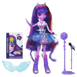 Size: 1280x1280 | Tagged: safe, derpibooru import, twilight sparkle, equestria girls, g4, rainbow rocks, backstage pass, doll, microphone, solo, toy