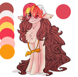 Size: 5197x5126 | Tagged: safe, artist:krissstudios, derpibooru import, oc, oc only, oc:kristel, earth pony, pony, absurd resolution, chest fluff, eye clipping through hair, eyebrows, eyebrows visible through hair, female, long tail, mare, reference sheet, simple background, solo, sternocleidomastoid, tail, white background