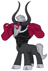 Size: 2322x3447 | Tagged: safe, artist:mlgtrap, derpibooru import, lord tirek, centaur, taur, my little pony: the movie, antagonist, beard, cloven hooves, facial hair, horn, male, nose piercing, nose ring, piercing, simple background, solo, transparent background