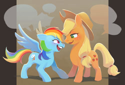 Size: 1617x1105 | Tagged: safe, artist:ningukt, artist:うかた, derpibooru import, applejack, rainbow dash