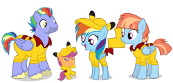 Size: 7656x3672 | Tagged: safe, artist:lanternomega, derpibooru import, bow hothoof, rainbow dash, scootaloo, windy whistles, pegasus, pikachu, pony, g4, adopted, adopted offspring, age regression, baby, best pony, clothes, cosplay, costume, cute, cutealoo, daaaaaaaaaaaw, dashabetes, family, father and child, father and daughter, female, filly, foal, group, hat, heartwarming, male, mare, mother and child, mother and daughter, open mouth, open smile, parent and child, pokémon, scootadoption, scootalove, siblings, simple background, sisters, smiling, stallion, transparent background, vector, wholesome, windybetes, younger